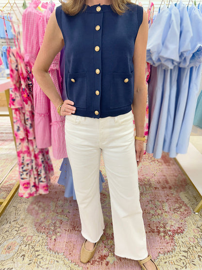 Paola White Raw Hem Jean