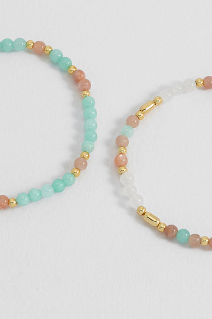 Pastel Gemstone Bracelet Set