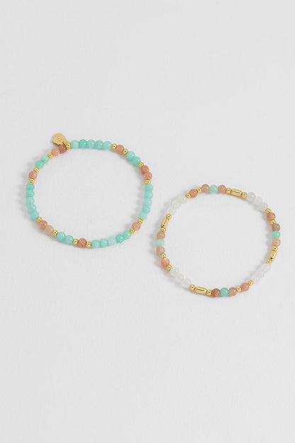 Pastel Gemstone Bracelet Set
