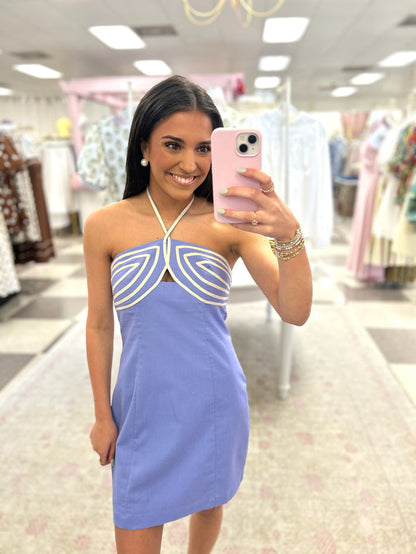 Periwinkle with White Cording Dress