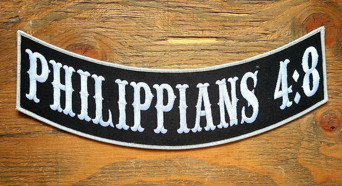 PHILIPPIANS 4:8  ROCKER PATCH 12"X3"
