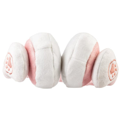 Pink Barks Headphones Plush Squeaky Dog Toy