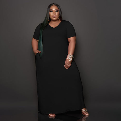 Plus Size Summer Casual Loose Long  Women Dress