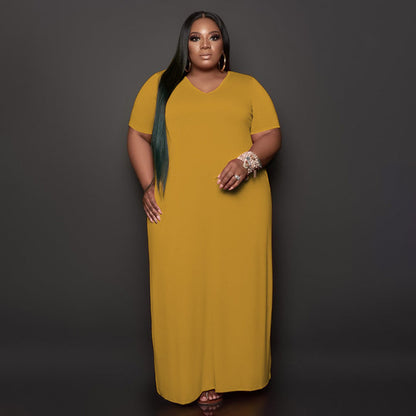 Plus Size Summer Casual Loose Long  Women Dress