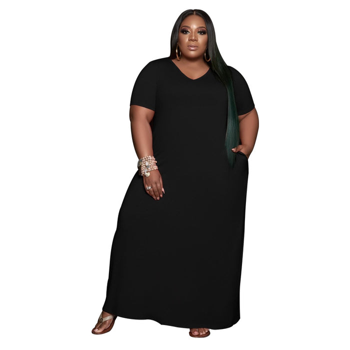 Plus Size Summer Casual Loose Long  Women Dress