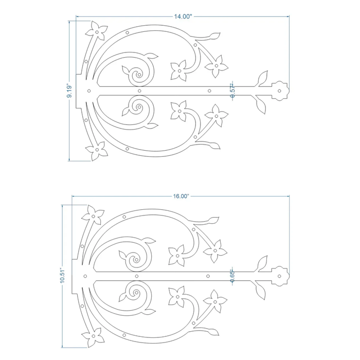 Polish Iron Garage Door Dummy Hinge Strap