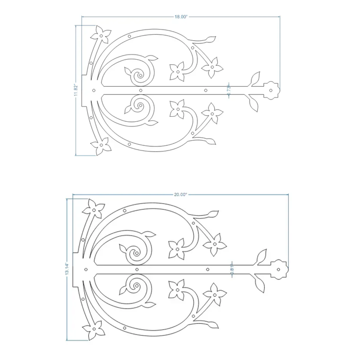 Polish Iron Garage Door Dummy Hinge Strap