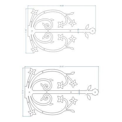 Polish Iron Garage Door Dummy Hinge Strap