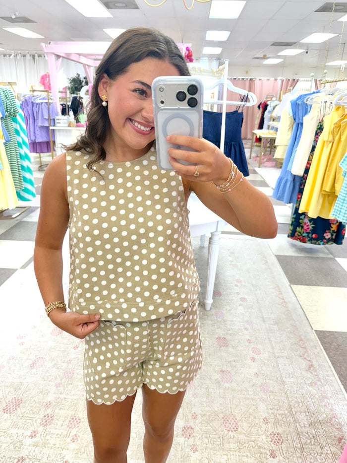 Polka Dot Shorts (Sand/White)