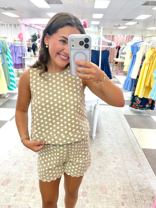 Polka Dot Shorts (Sand/White)