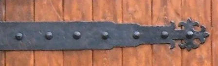 Portuguese Gothic Wrought Iron Garage Door Dummy Hinge Strap - Old West Iron