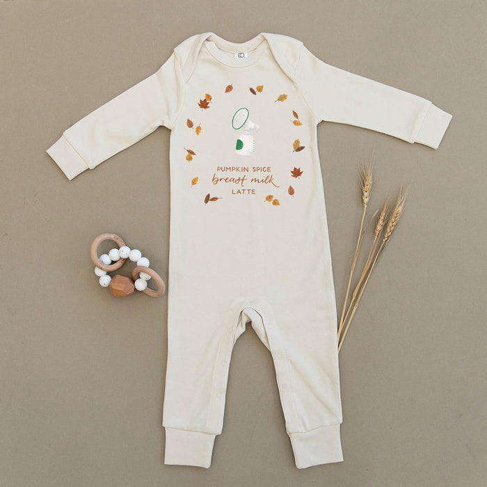 Pumpkin Spice Breast Milk Latte Organic Baby Playsuit