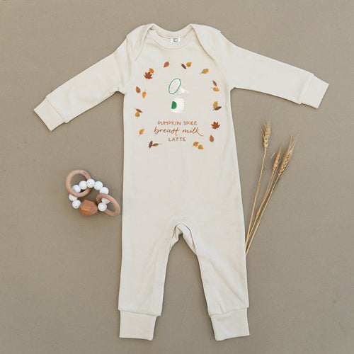 Pumpkin Spice Breast Milk Latte Organic Baby Playsuit
