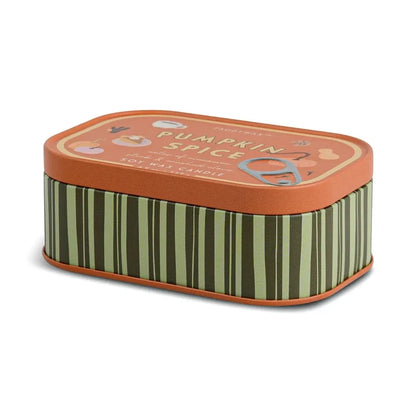 Pumpkin Spice Printed Bistro 4.5 oz Tin Candle