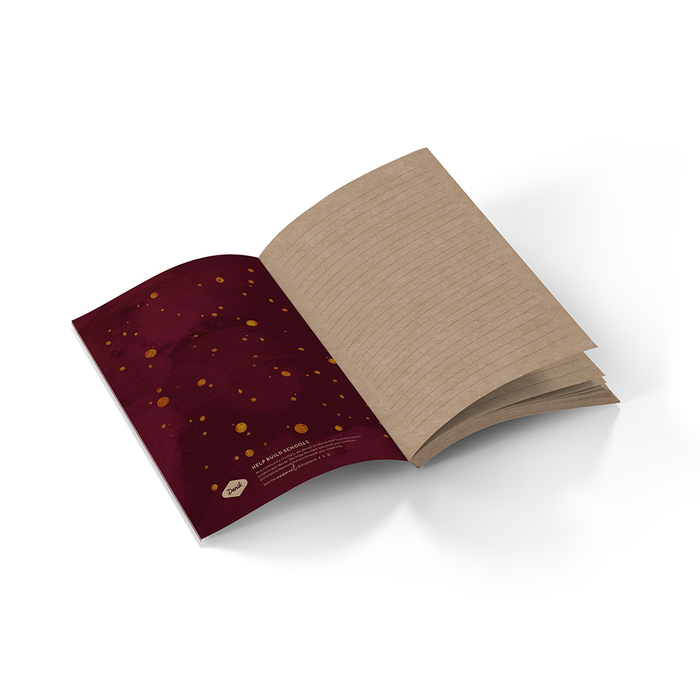 Purple Wings Kraft Lined Layflat Notebook