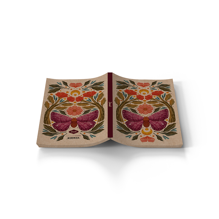 Purple Wings Kraft Lined Layflat Notebook