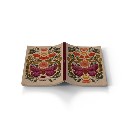 Purple Wings Kraft Lined Layflat Notebook