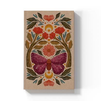 Purple Wings Kraft Lined Layflat Notebook
