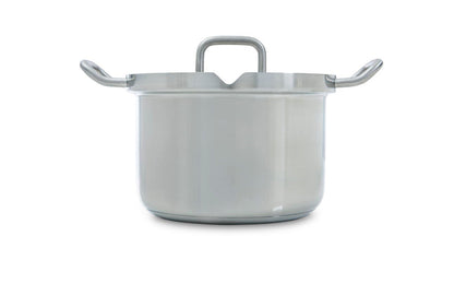 Q-linair Master Glas pannenset 4-delig zilver vooraanzicht
