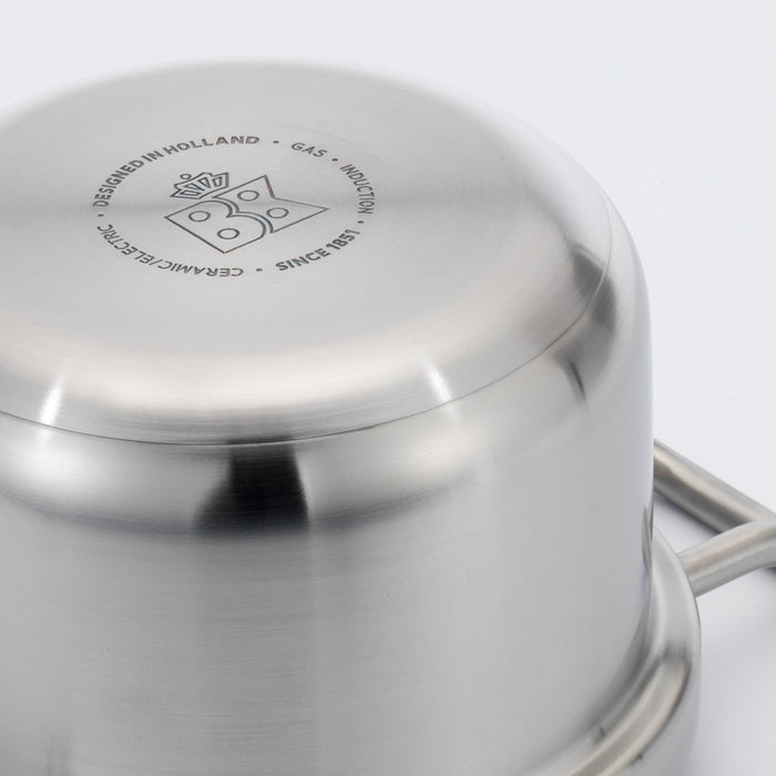 Q-linair Master Glas pannenset 4-delig zilver onderaanzicht