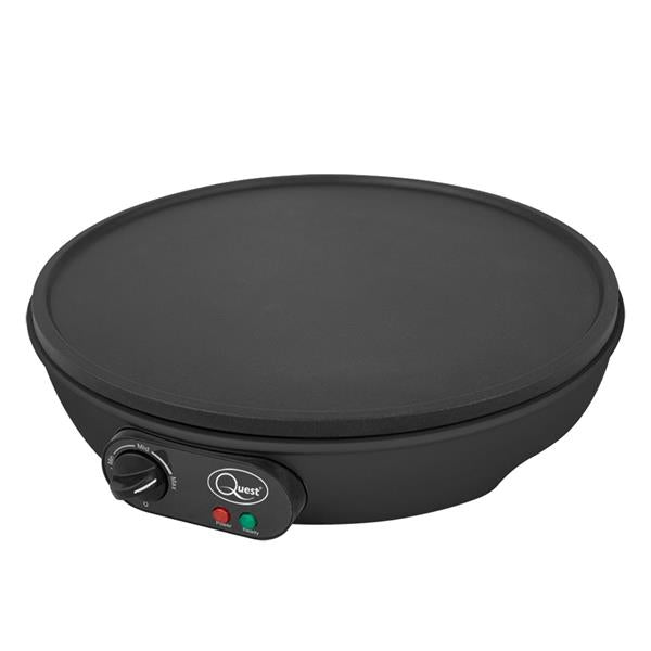 Quest Non Stick Crepe / Pancake / Flatbread Maker 1000W With Wooden Spatula | 35540