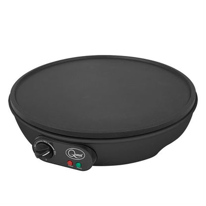 Quest Non Stick Crepe / Pancake / Flatbread Maker 1000W With Wooden Spatula | 35540