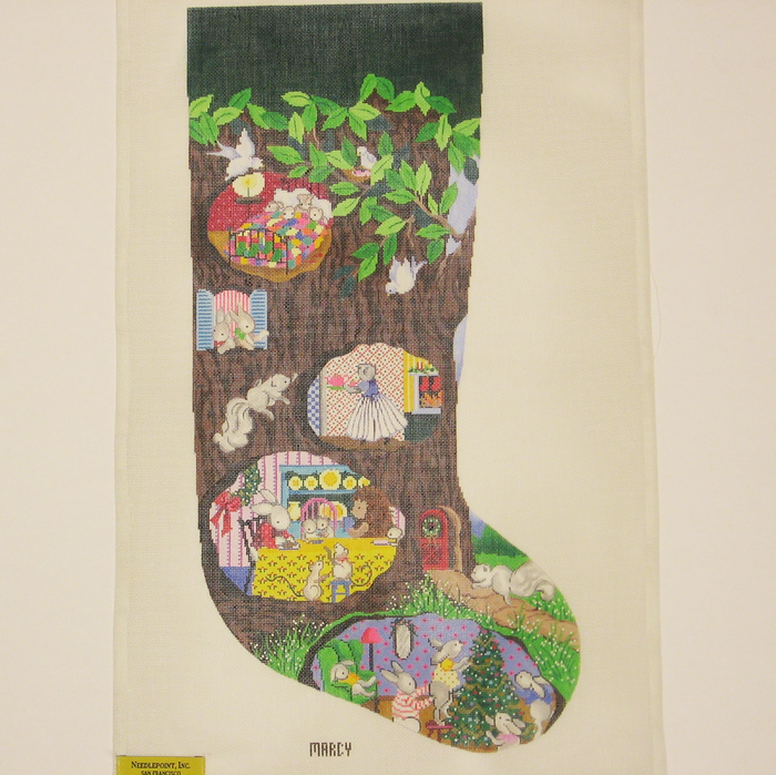 Needlepoint Rabbit Hole canvas