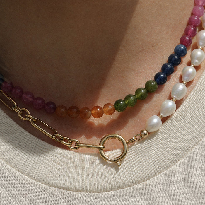 Rainbow Jade Gemstone Necklace