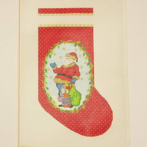 Needlepoint Red Santa canvas