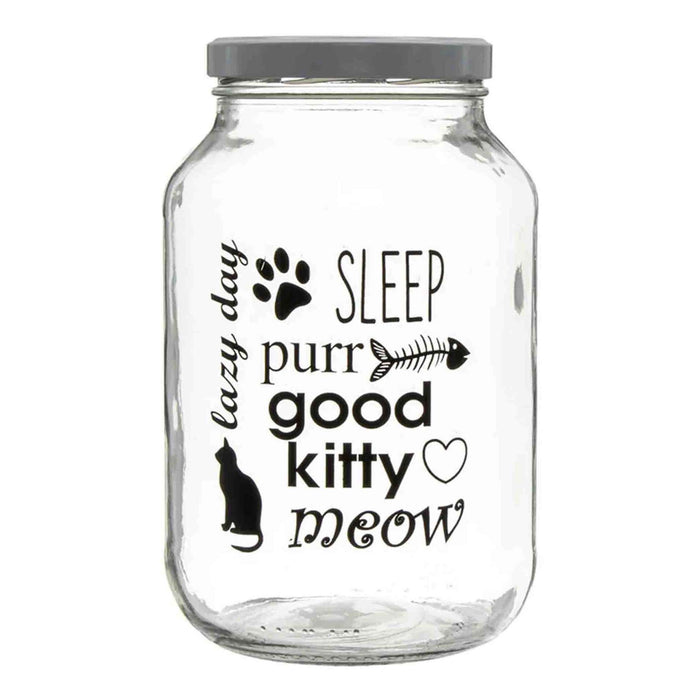 Regent glass jar Cat Print 3Lt - Clear