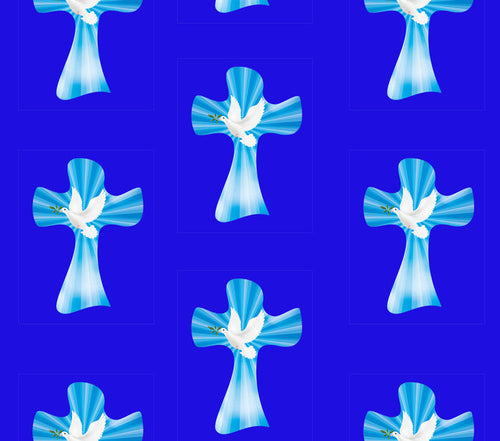 Religious Fabric, Christian Symbol Fabric, Dove on the Cross, Cotton or Fleece, 3720 - Beautiful Quilt