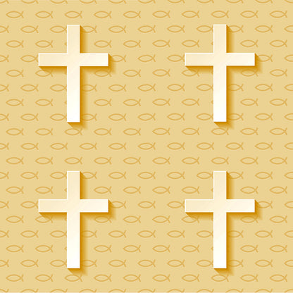 Religious Fabric, Gold Cross Fabric, Cotton or Fleece, 3715 - Beautiful Quilt