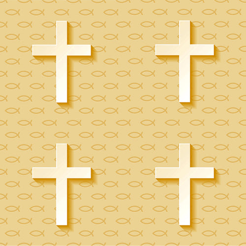 Religious Fabric, Gold Cross Fabric, Cotton or Fleece, 3715 - Beautiful Quilt