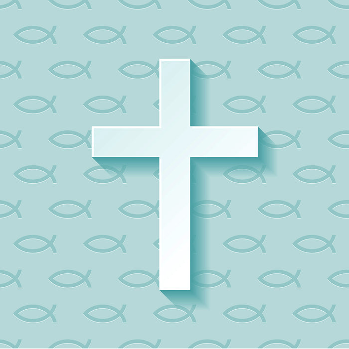Religious Fabric, Teal Cross Fabric, Cotton or Fleece, 3719 - Beautiful Quilt