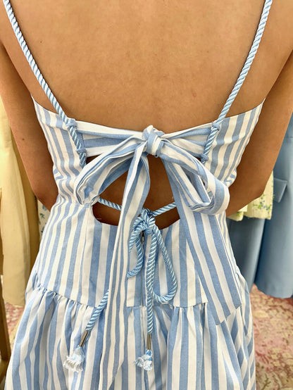 Sail Away With Me Blue and White Striped Dress