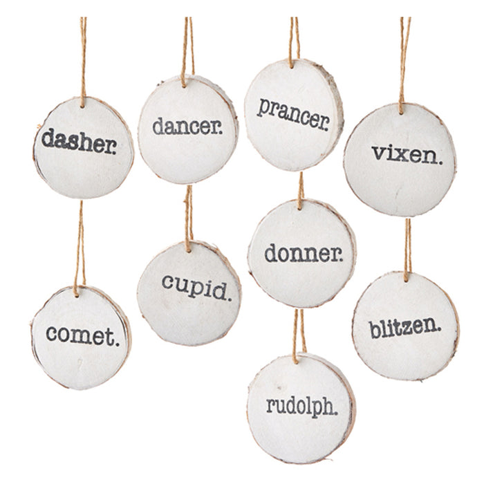 Santa's Reindeer Disc Ornament