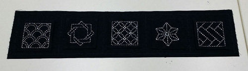 Sashiko 5- Pattern Sampler in Navy
