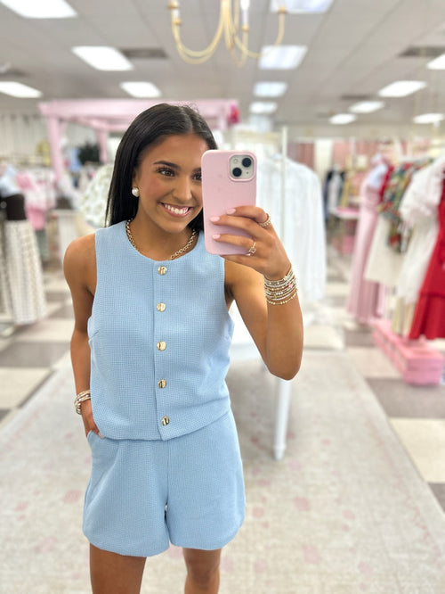 Serene Top/Short Set (Light Blue)