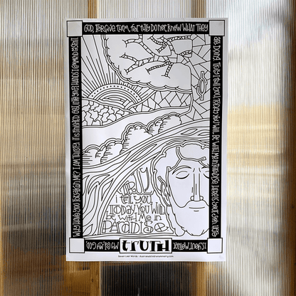 B&W Coloring Poster for Seven Last Words - Truth