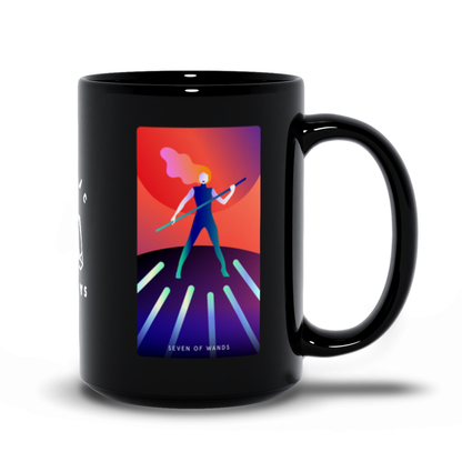 Seven of Wands Black Mug