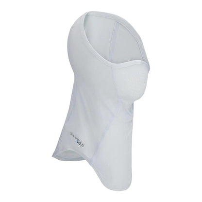 White Simms SolarFlex UPF 50 sun gaiter with a vented front face panel and lightweight breathable polyester fabric.