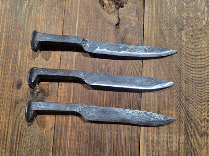 Simple railroad spike knife - Old West Iron