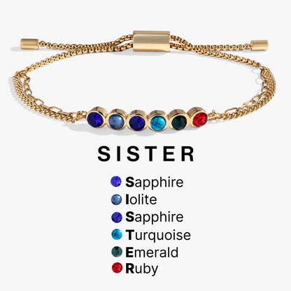 Sister Hidden Message Acrostic Bolo Bracelet