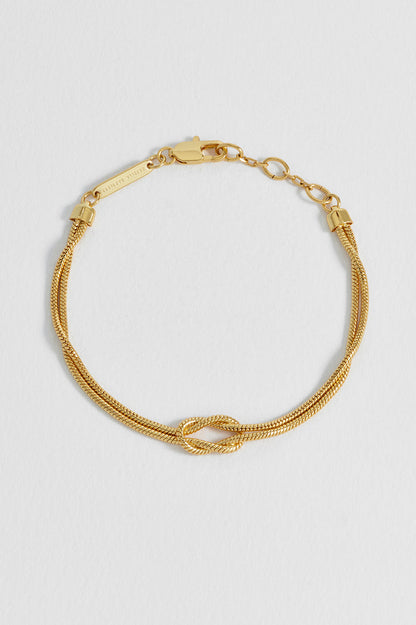 Snake Chain Double Knot T-Bar Bracelet