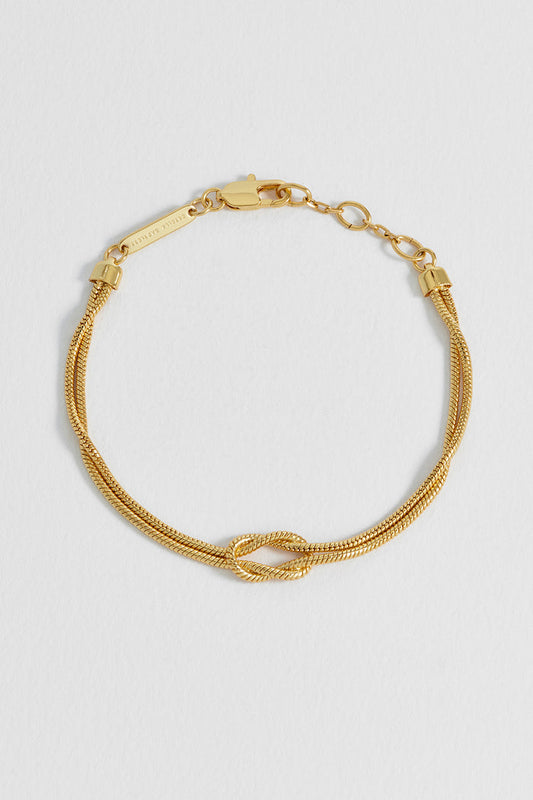 Snake Chain Double Knot T-Bar Bracelet