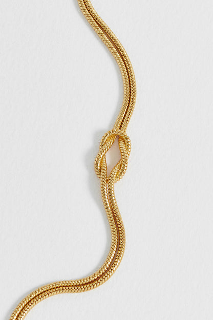 Snake Chain Double Knot T-Bar Bracelet
