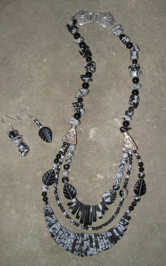 Snowflake Obsidian with Black Onyx | Of Coins & Crystals