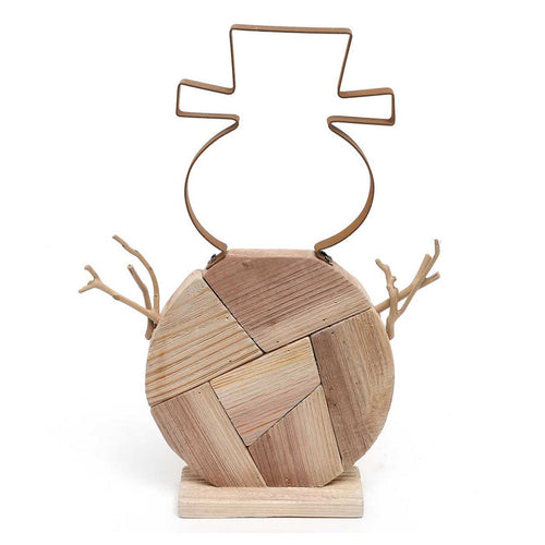 Snowman Metal and Natural Wood