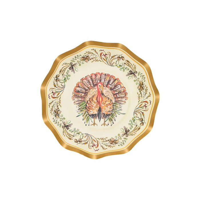 Sophistiplate Turkey & Gourds Wavy Appetizer/Dessert Bowls-Lifestyle-Kevin's Fine Outdoor Gear & Apparel
