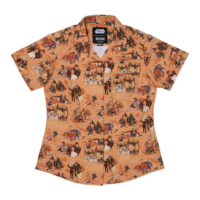 RSVLTS XS RSVLTS® Star Wars "Attack of the Clones Bedsheets (Orange)" _ Women's KUNUFLEX Short Sleeve Shirt Star Wars "Attack of the Clones Bedsheets (Orange)" _ Women's KUNUFLEX Short Sleeve Shirt